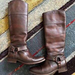 Frye Brown Leather Knee-High Boots